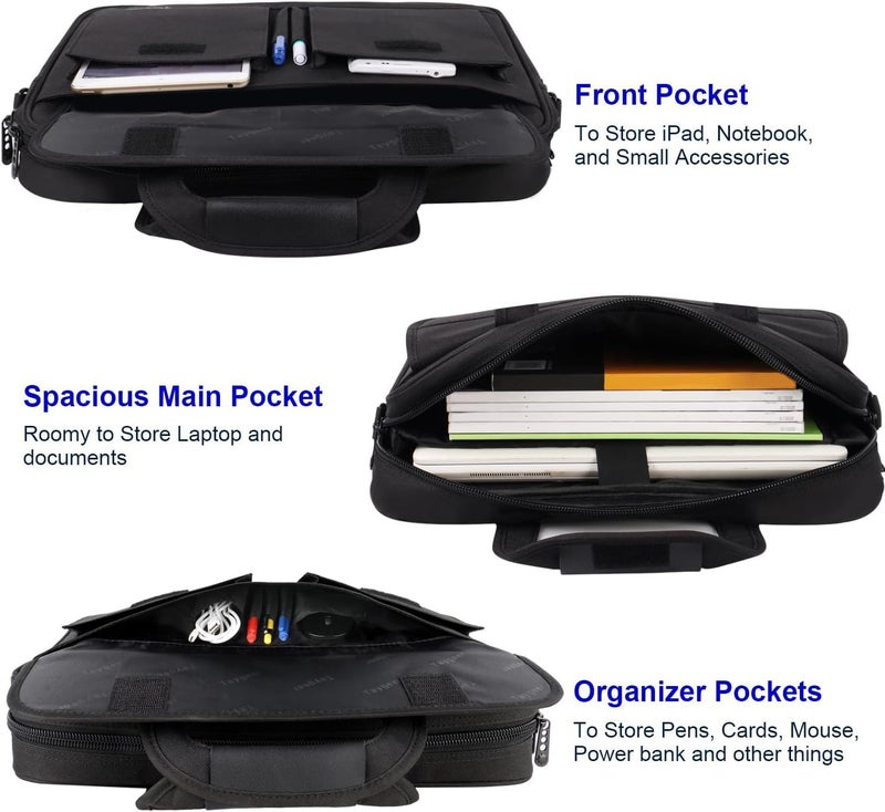 Taygeer 17 inch Laptop Bag, Professional Business Office Briefcase for Men Women, Premium Water Resistant Carry On Laptop Case Shoulder Messenger Bag Fits 15.6 17 Inch Notebook/Computer, Black - Image 2